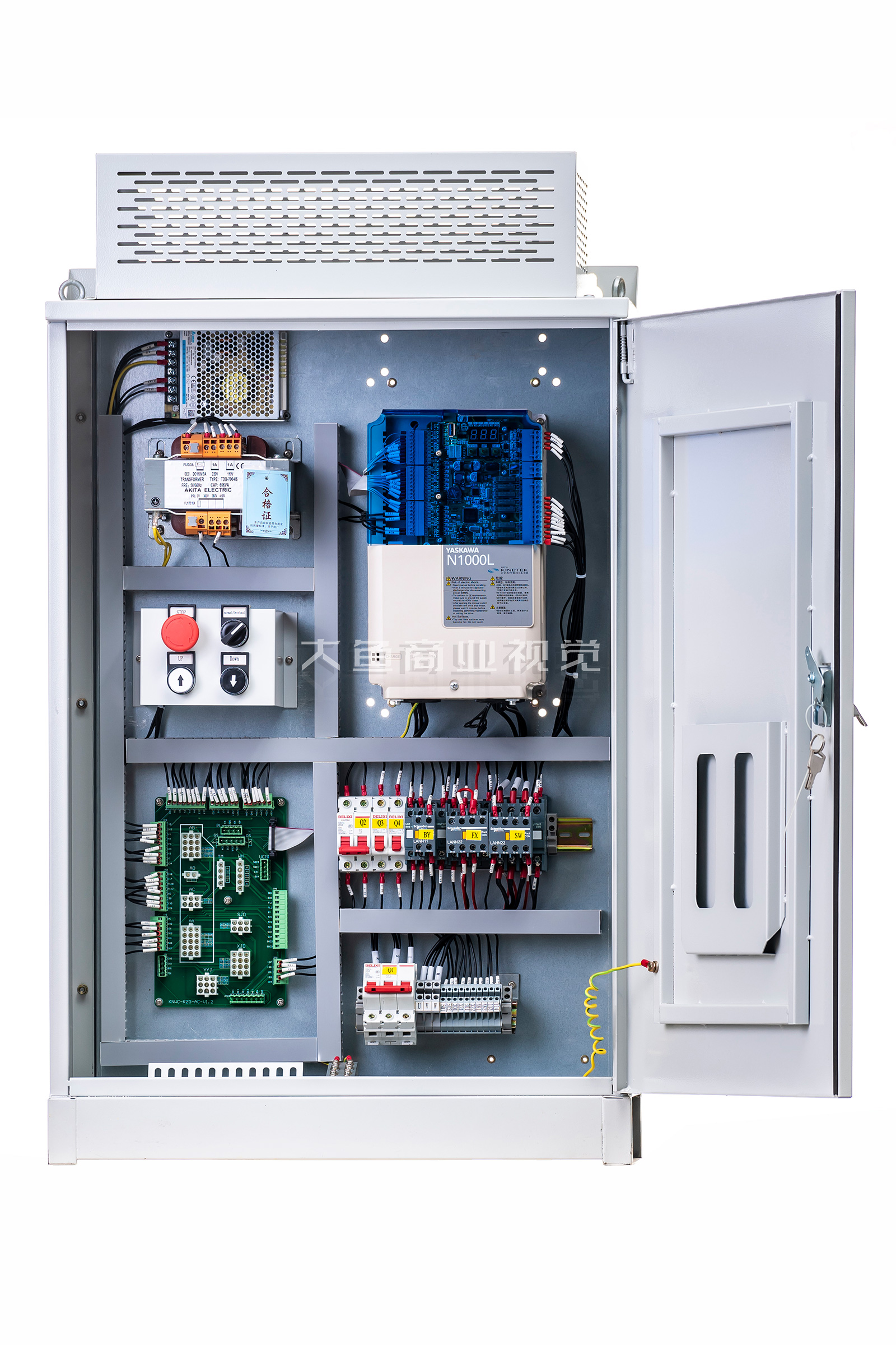 电梯配电柜摄影金属箱平面拍摄